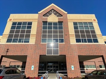 Outside front of building